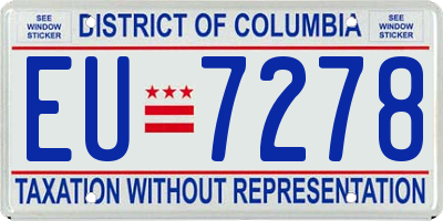 DC license plate EU7278
