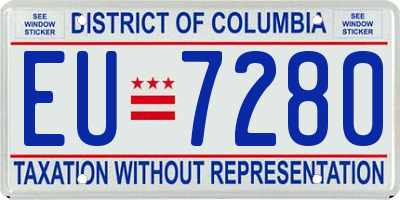 DC license plate EU7280