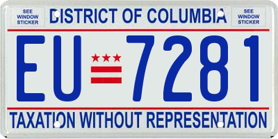 DC license plate EU7281