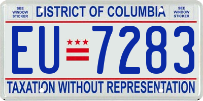 DC license plate EU7283