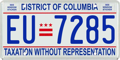 DC license plate EU7285