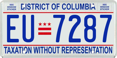 DC license plate EU7287