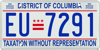 DC license plate EU7291