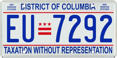 DC license plate EU7292
