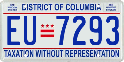 DC license plate EU7293