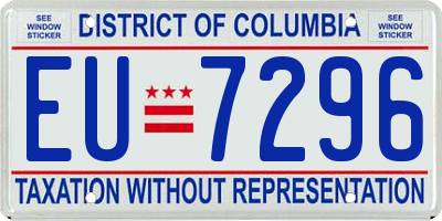 DC license plate EU7296