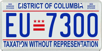 DC license plate EU7300