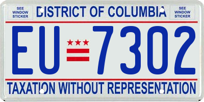 DC license plate EU7302