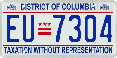 DC license plate EU7304