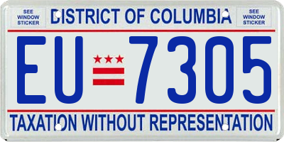 DC license plate EU7305