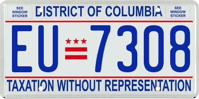DC license plate EU7308