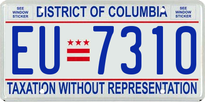 DC license plate EU7310
