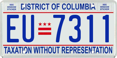 DC license plate EU7311