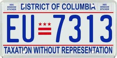DC license plate EU7313