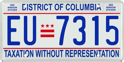 DC license plate EU7315