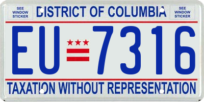 DC license plate EU7316
