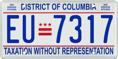 DC license plate EU7317