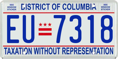 DC license plate EU7318