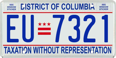 DC license plate EU7321