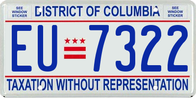 DC license plate EU7322