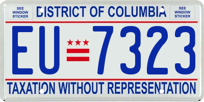 DC license plate EU7323