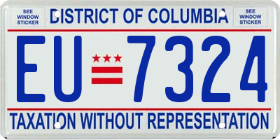 DC license plate EU7324