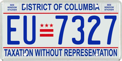 DC license plate EU7327