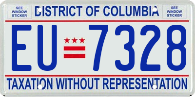 DC license plate EU7328