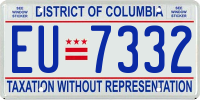 DC license plate EU7332