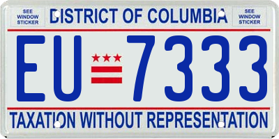 DC license plate EU7333