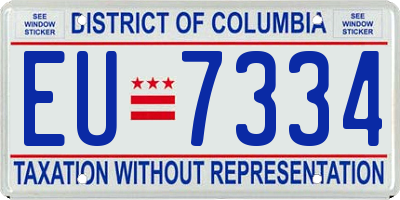 DC license plate EU7334