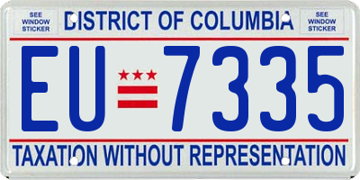 DC license plate EU7335