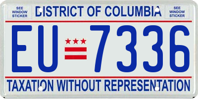 DC license plate EU7336