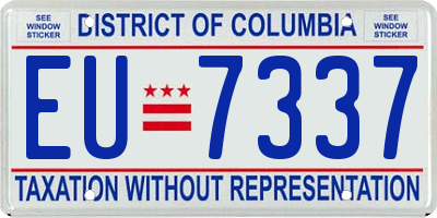DC license plate EU7337
