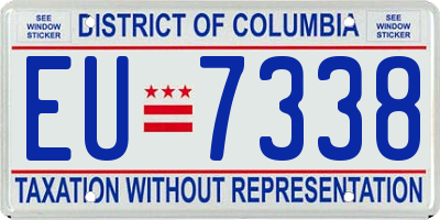 DC license plate EU7338