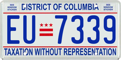 DC license plate EU7339