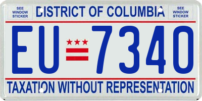 DC license plate EU7340