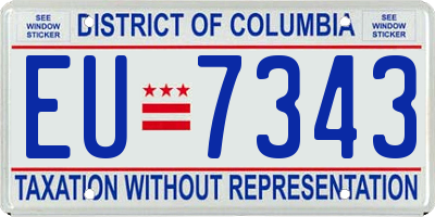 DC license plate EU7343