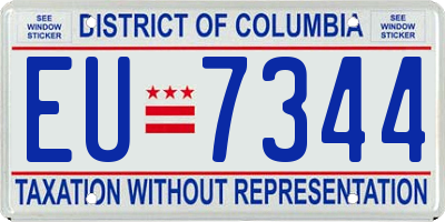 DC license plate EU7344