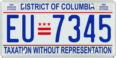DC license plate EU7345