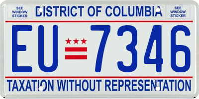 DC license plate EU7346