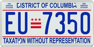 DC license plate EU7350