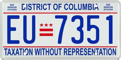 DC license plate EU7351