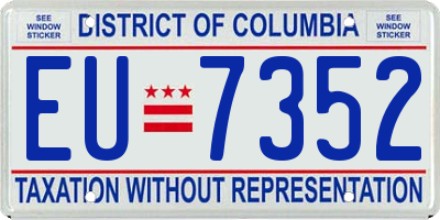 DC license plate EU7352