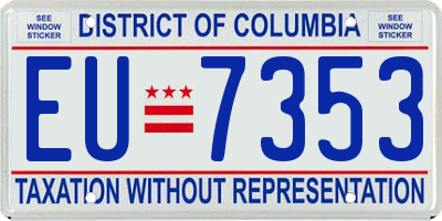 DC license plate EU7353