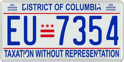 DC license plate EU7354