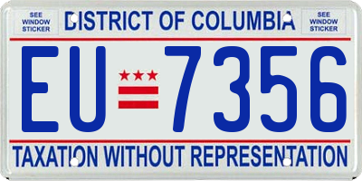 DC license plate EU7356