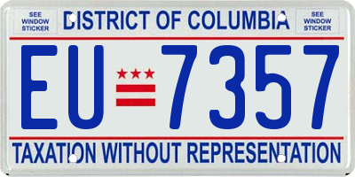 DC license plate EU7357