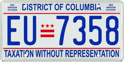 DC license plate EU7358