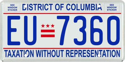 DC license plate EU7360